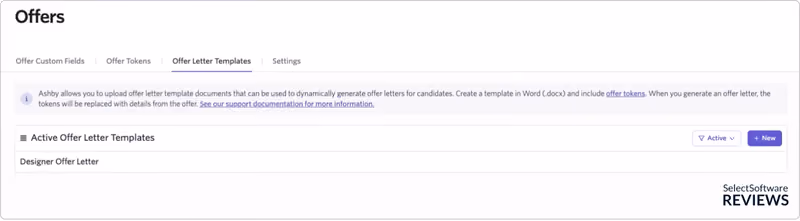 Most ATS allow users to store multiple offer letter templates