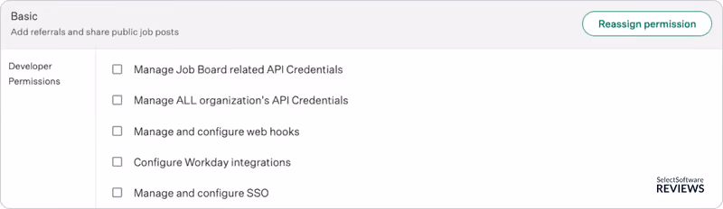 ATS offers role-based restricted access