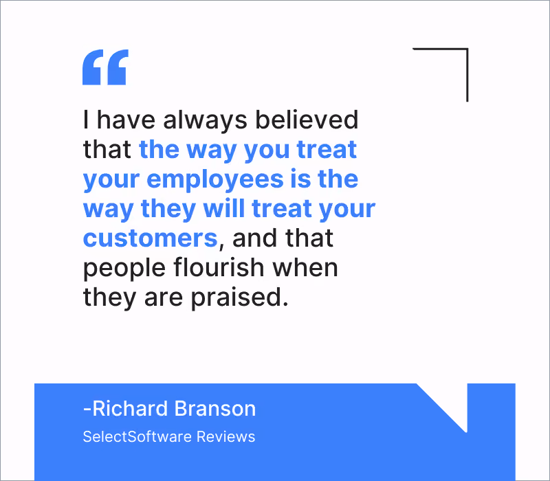 Richard Branson quote on employee recognition and engagement