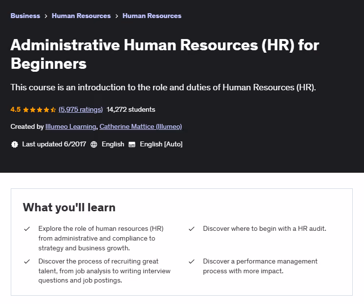 Administrative Human Resources (HR) for Beginners