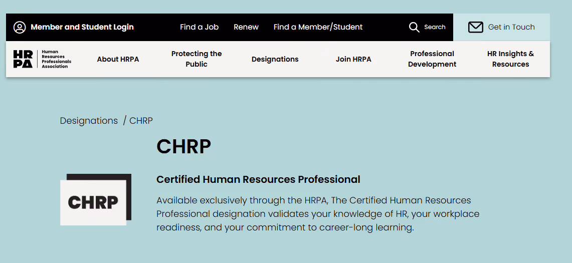 Certified Human Resources Professional