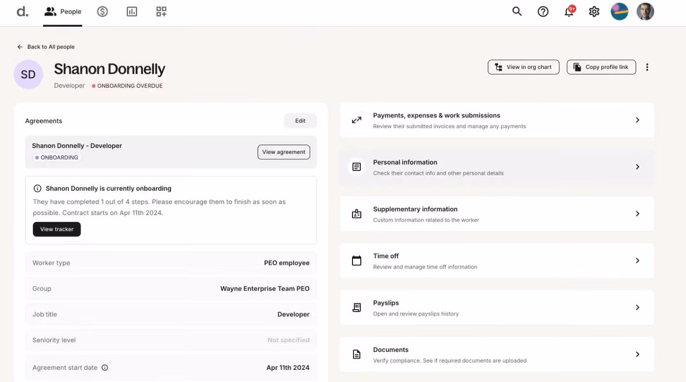 deel employee onboarding software