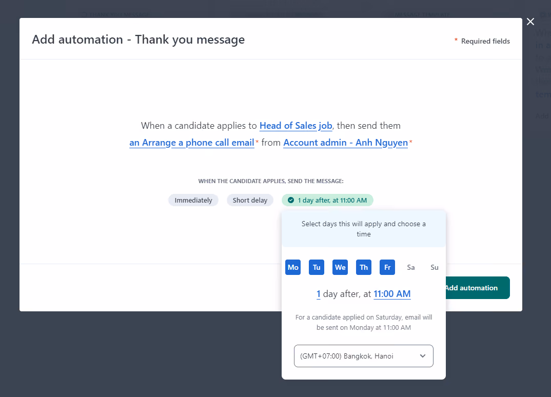 AI recruitment software Workable allows users to automate their communications with job applicants