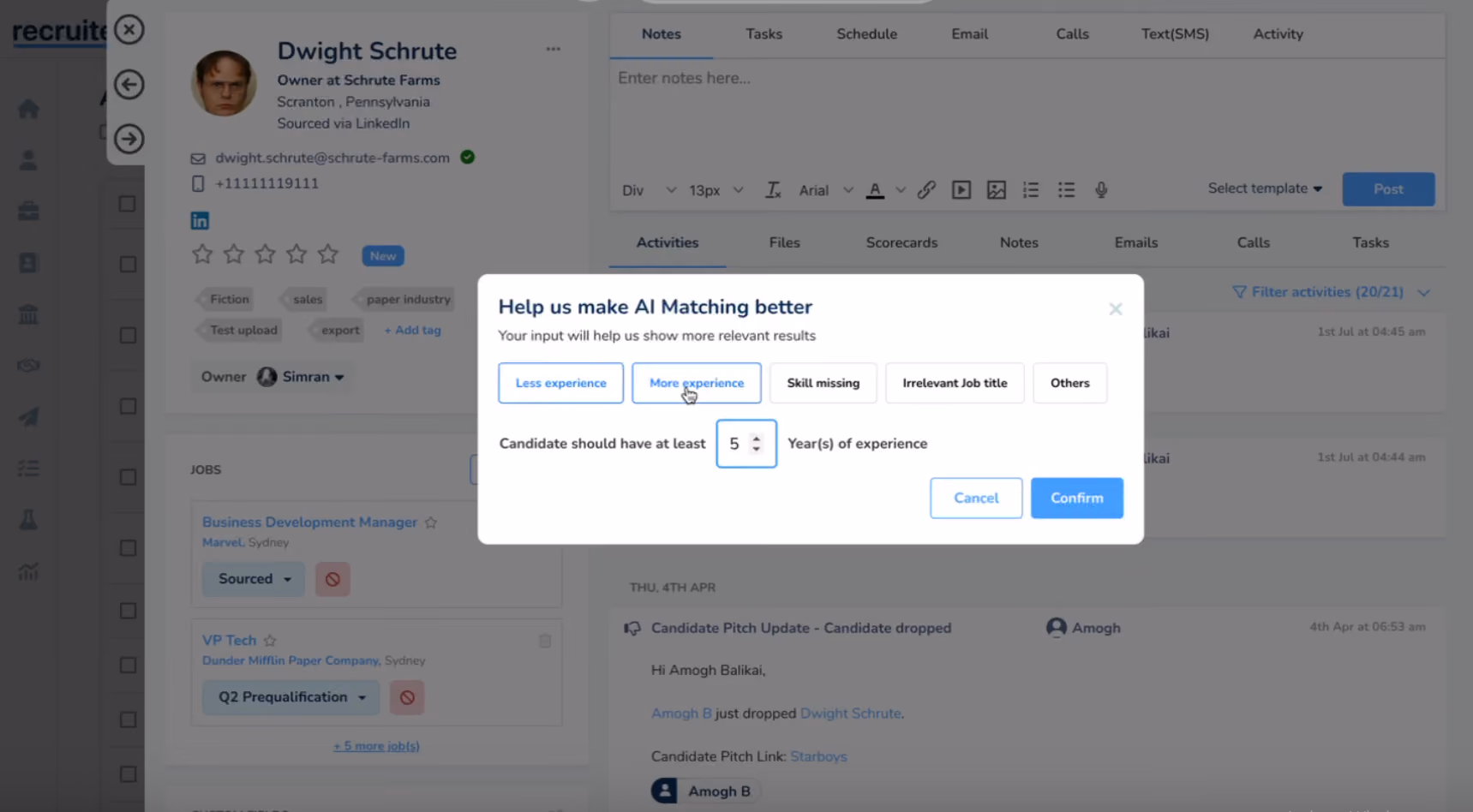 Recruiterflow staffing agency software screenshot