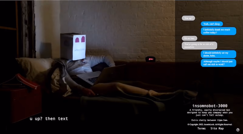 Casper's Insomnobot-3000 advertisement