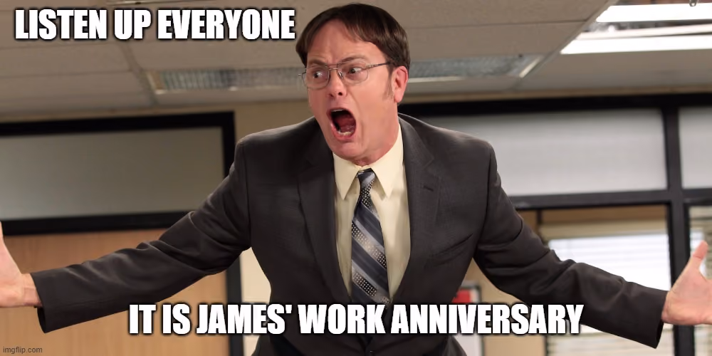 Work anniversary meme image