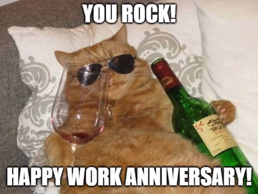 Meme How to say “Happy work anniversary” in style
