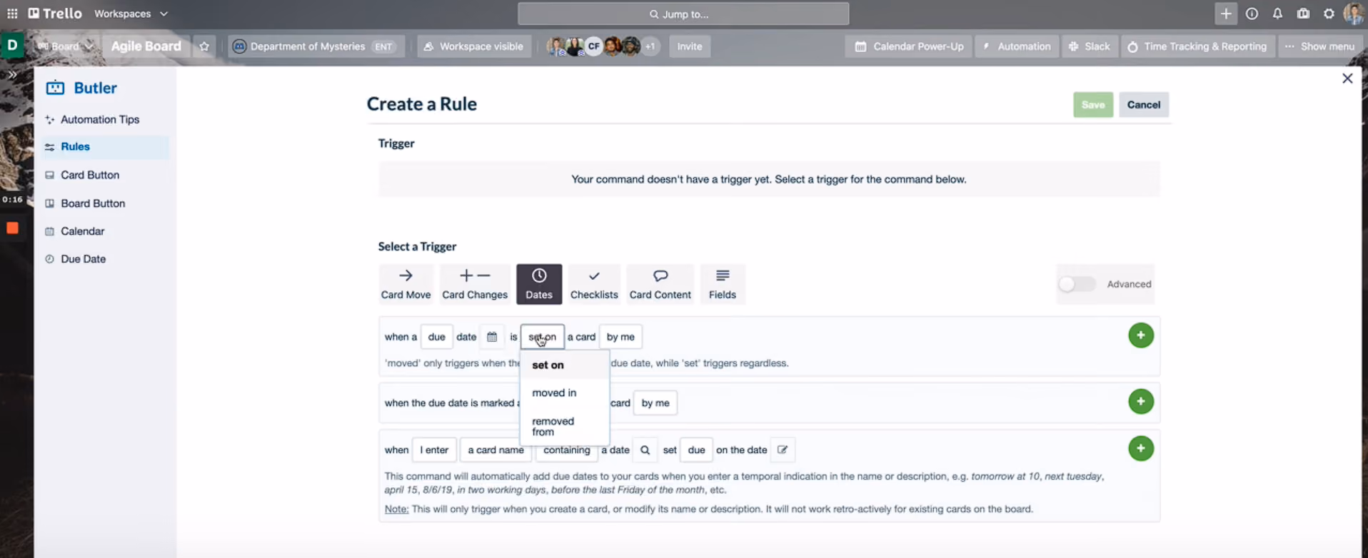 Trello project management software screenshot