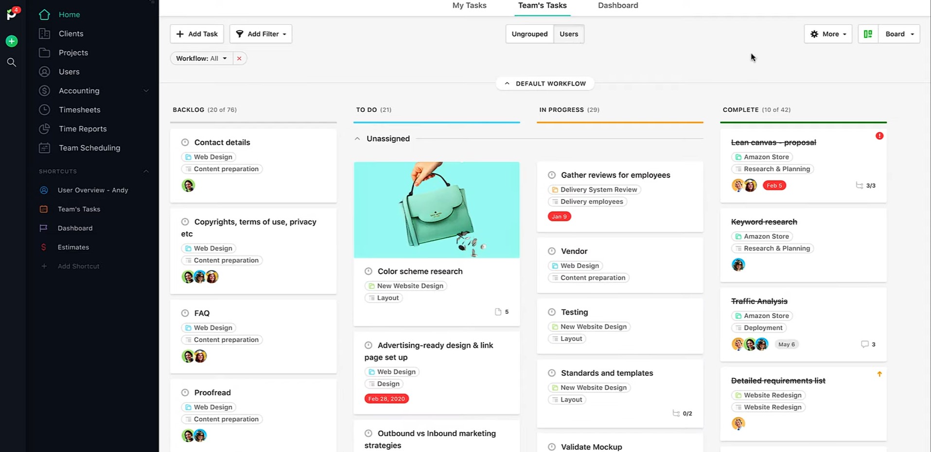 Paymo PM software screenshot