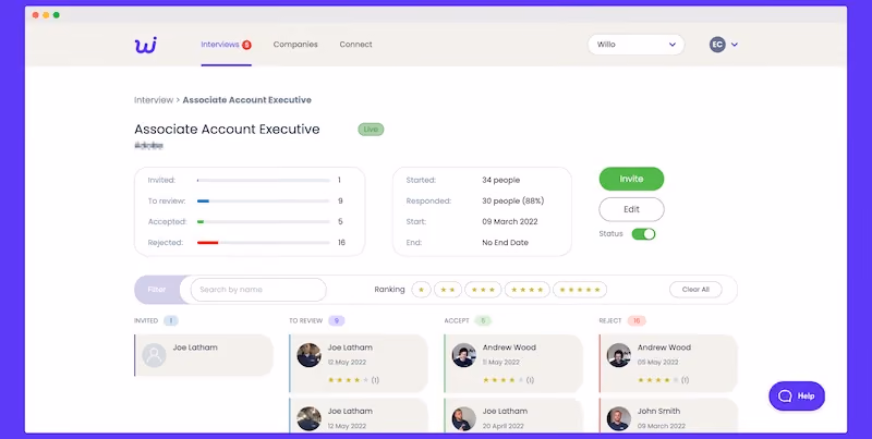 Willo interview platform
