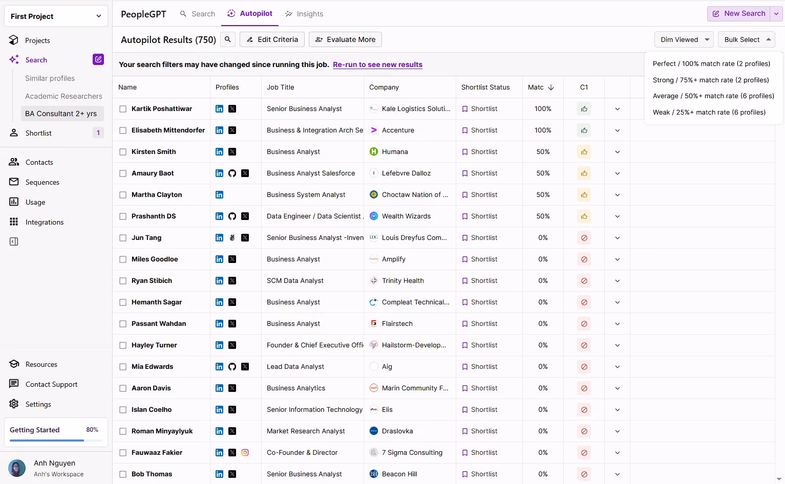 AI recruiting platform Juicebox UI