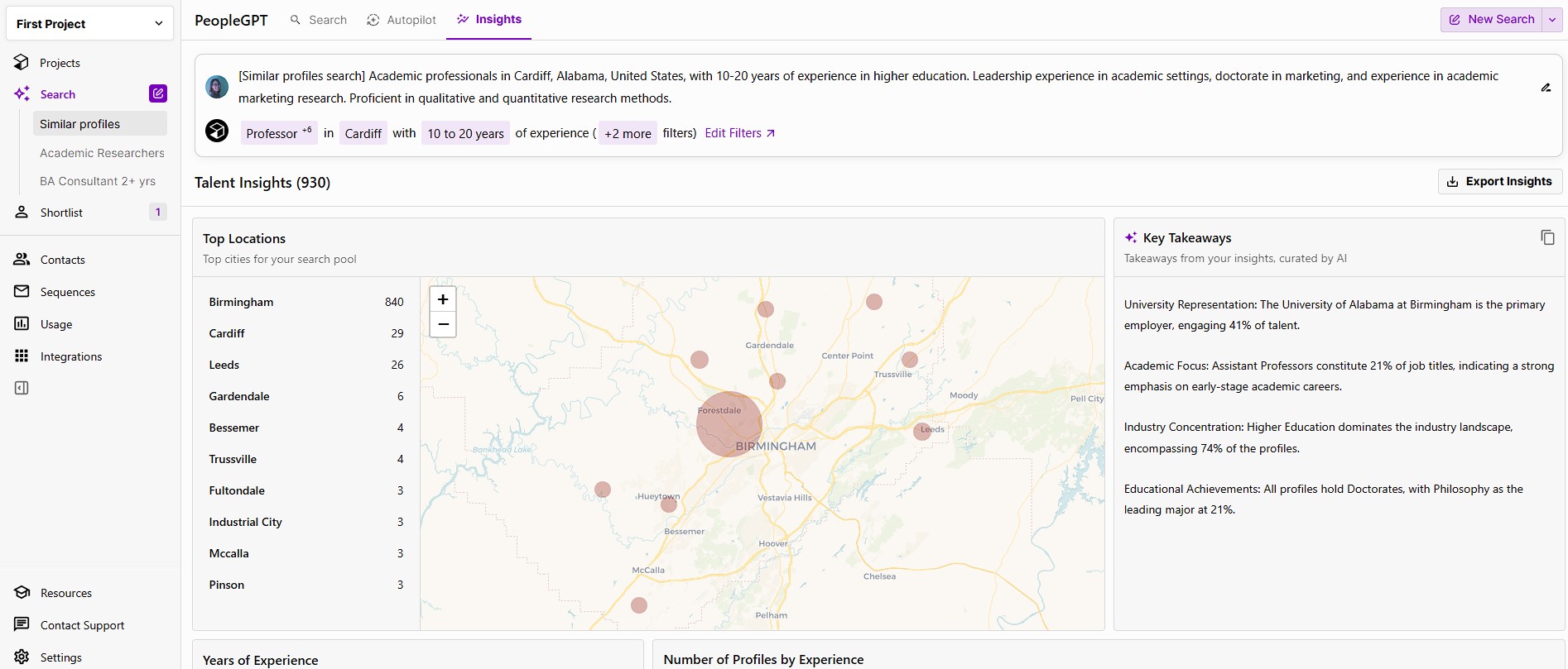 Recruiting automation platform Juicebox UI