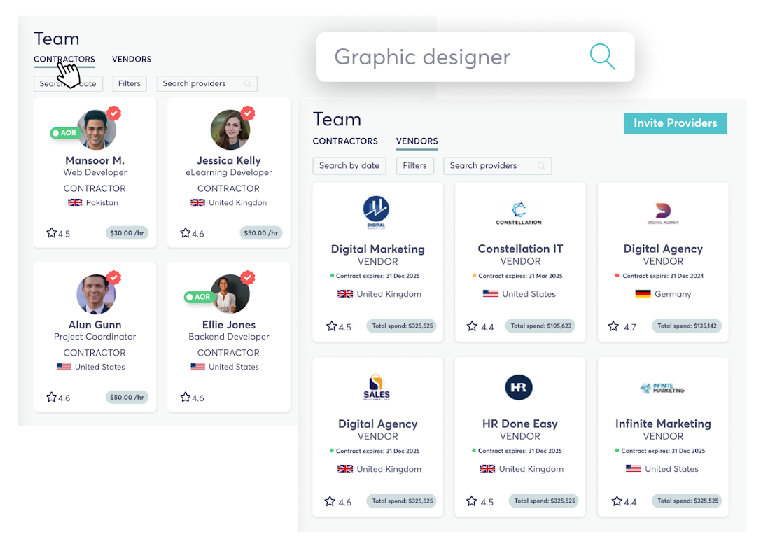TalentDesk freelance management system UI
