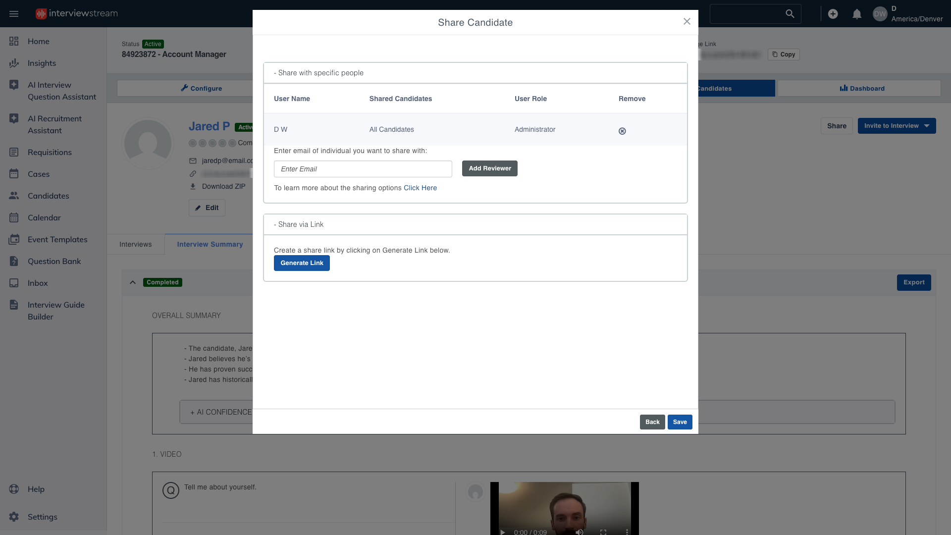 Our reviewer took screenshot of InterviewStream Video Interviewing Platform during the demo
