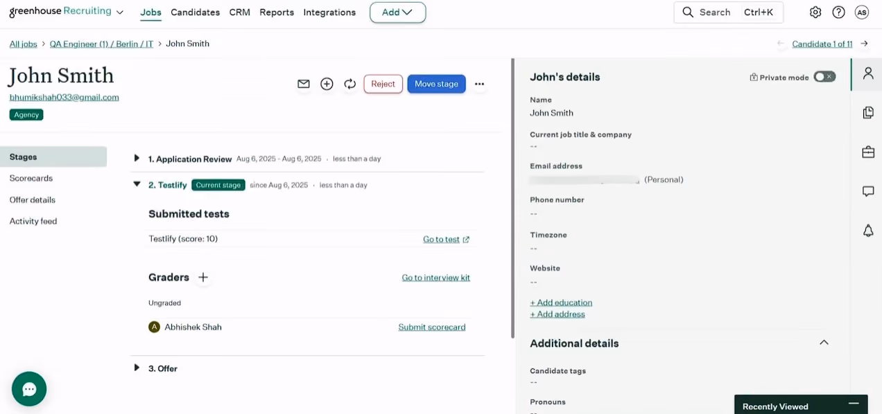 Greenhouse ATS job ad market