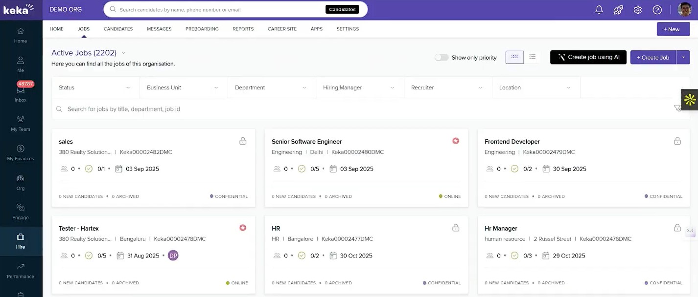 Keka ATS for SMBs screenshot
