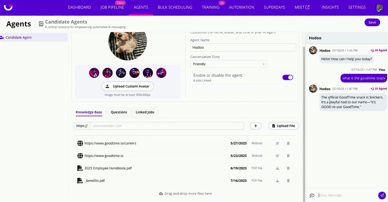 GoodTime Hire recruiting automation platform