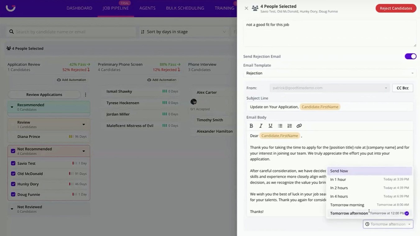 GoodTime recruiting automation software