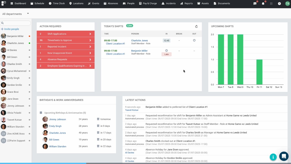 Parim time and attendance platform