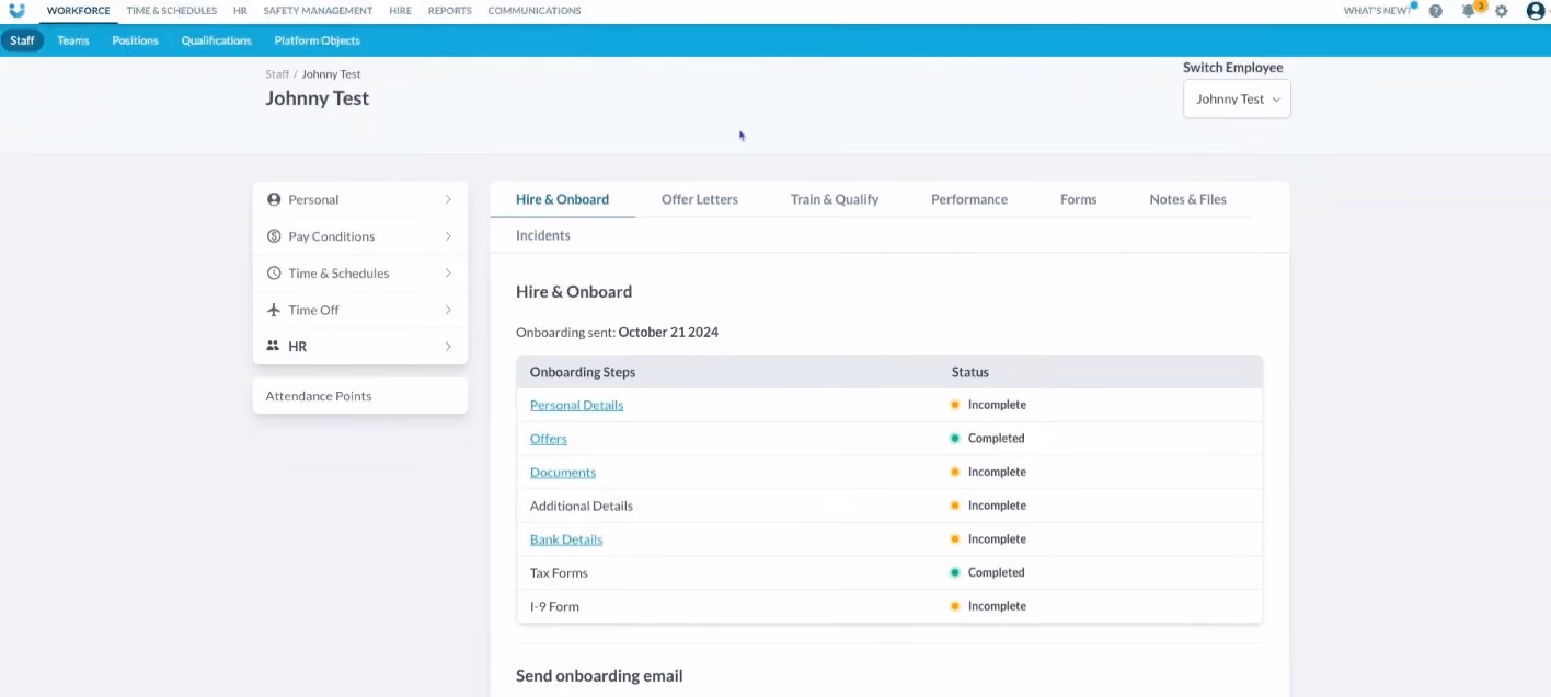 Workforce HRMS system