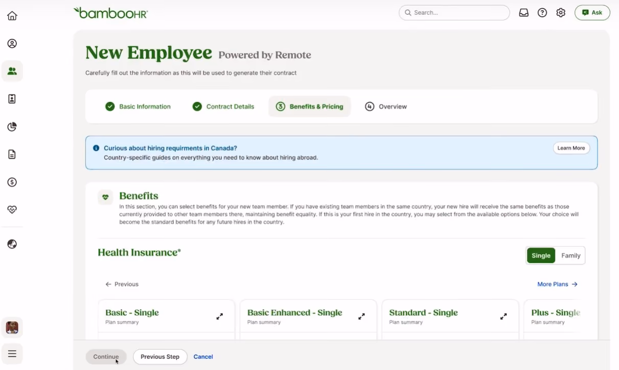 Remote’s UK EOR can be accessed directly from BambooHR