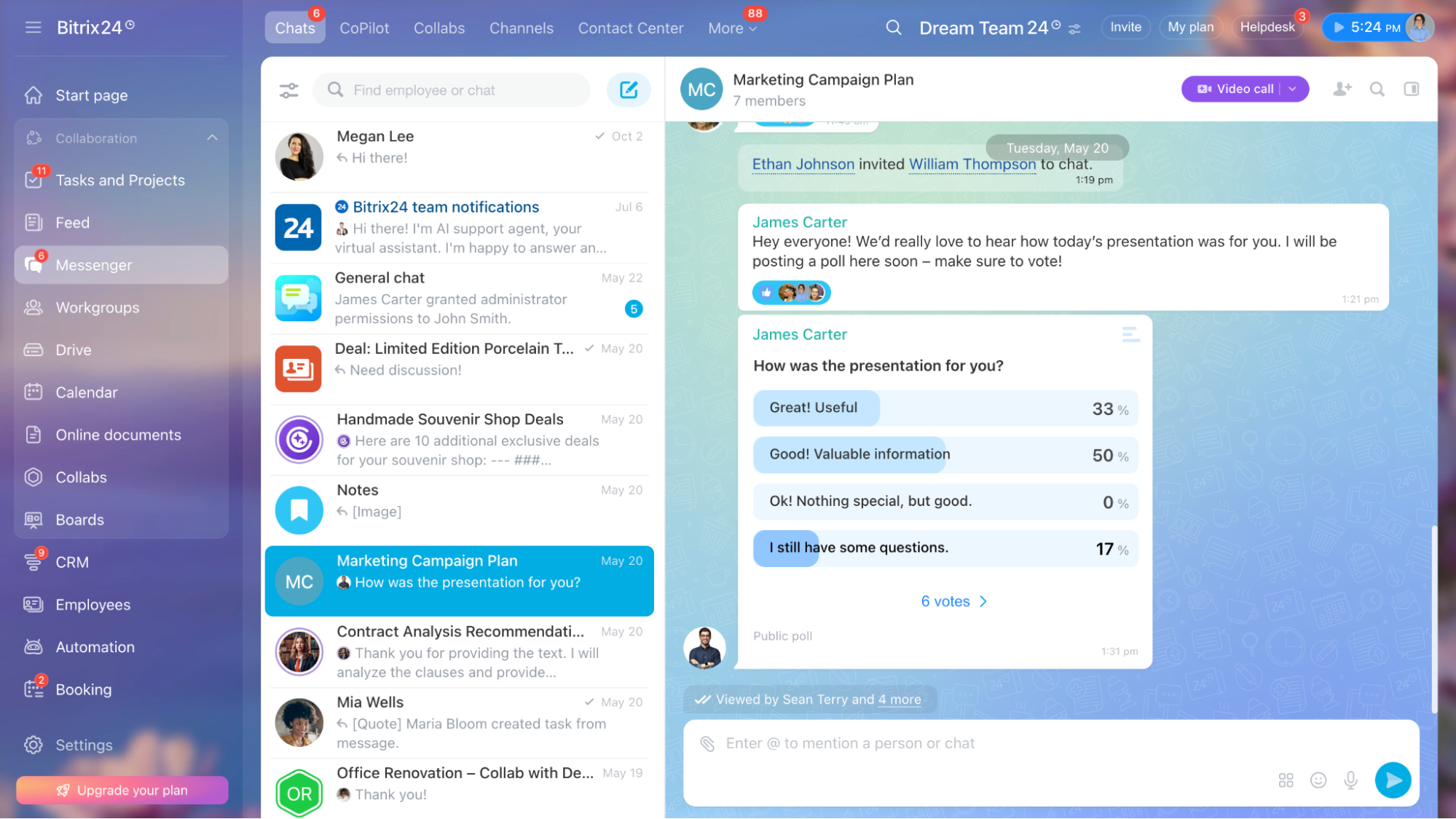 Bitrix24 team collaboration platform