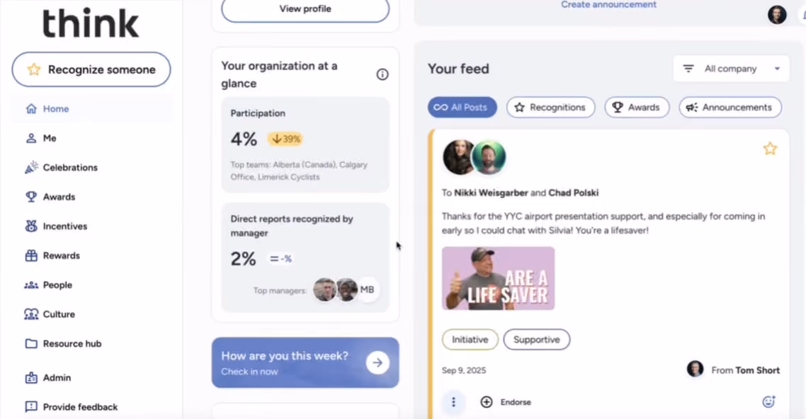 Kudos employee recognition platform