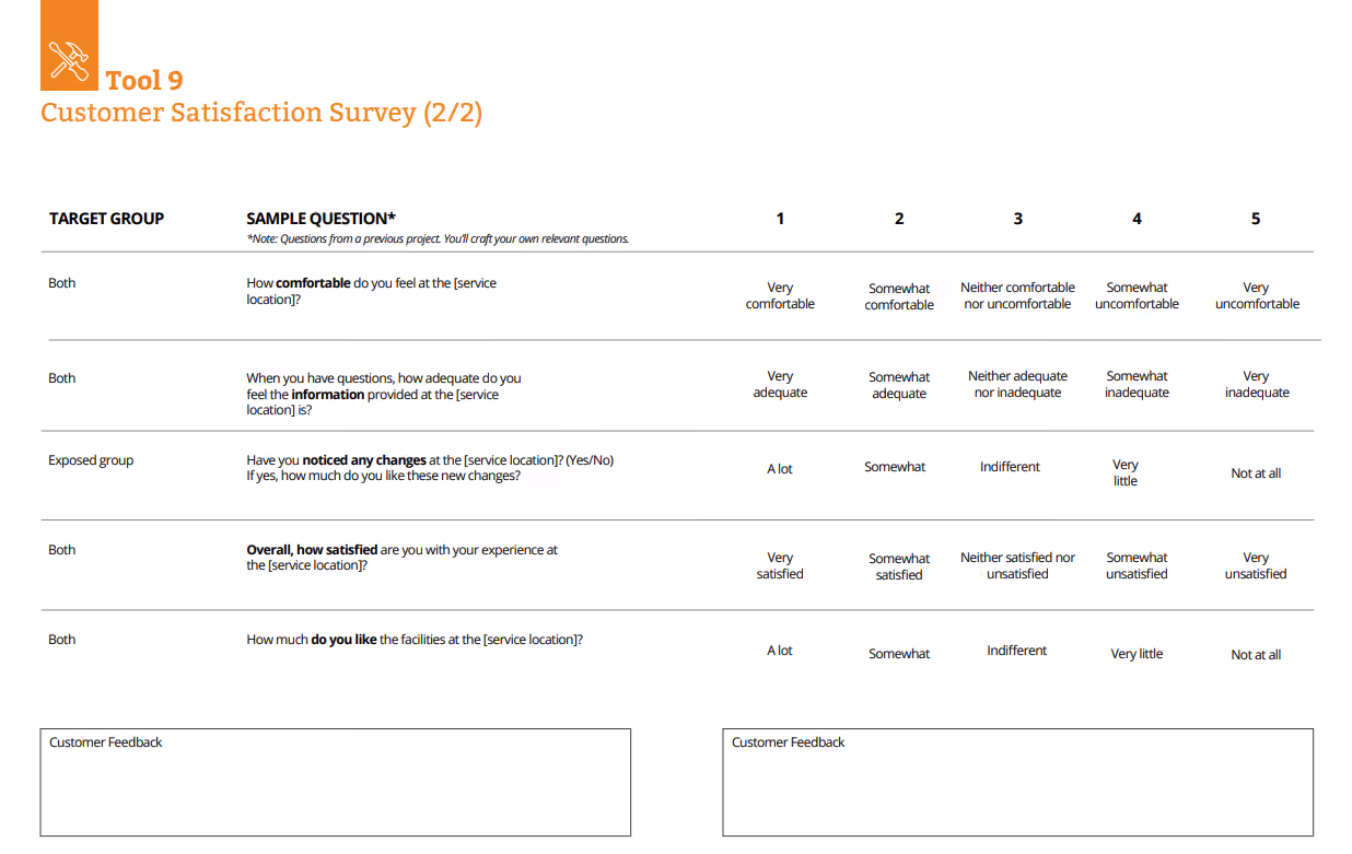 Customer Satisfaction (CSAT) survey example