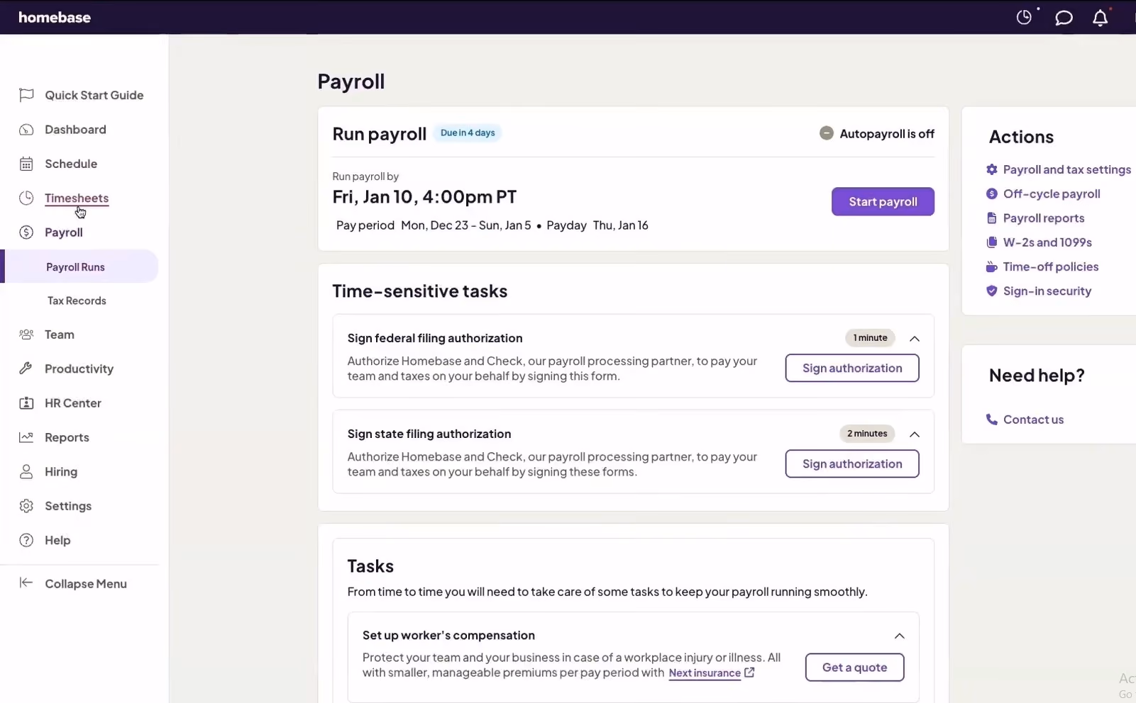 Homebase Payroll