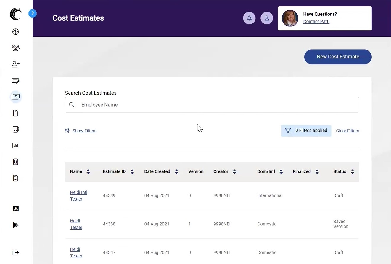 NEI employee relocation platform