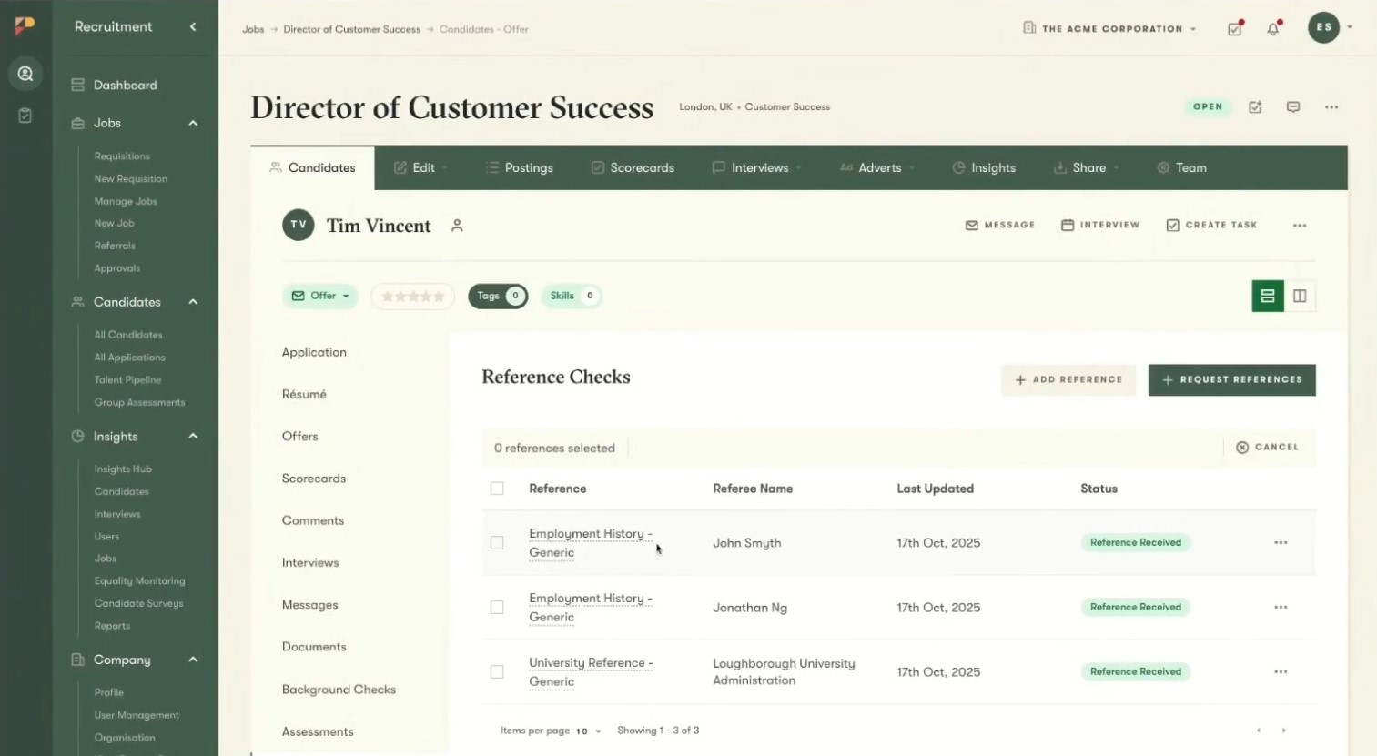 Pinpoint Reference Checks