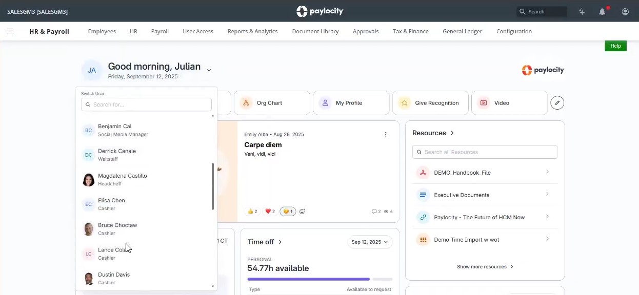 Paylocity HR software for small businesses