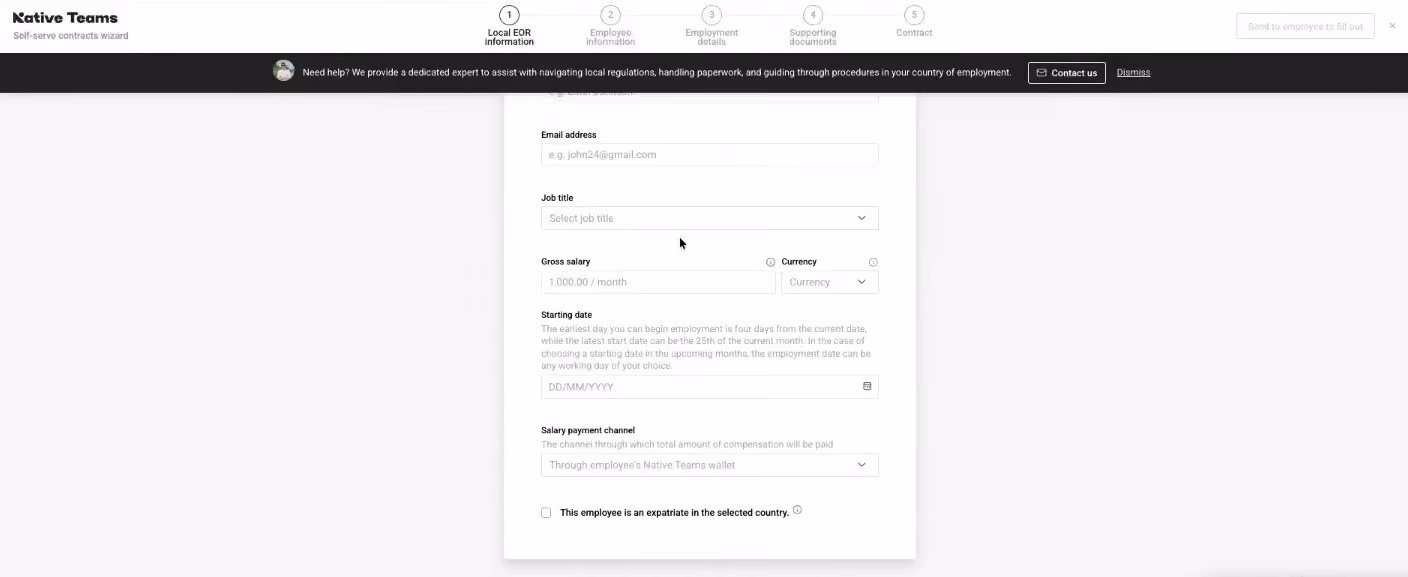 Native Teams EOR platform