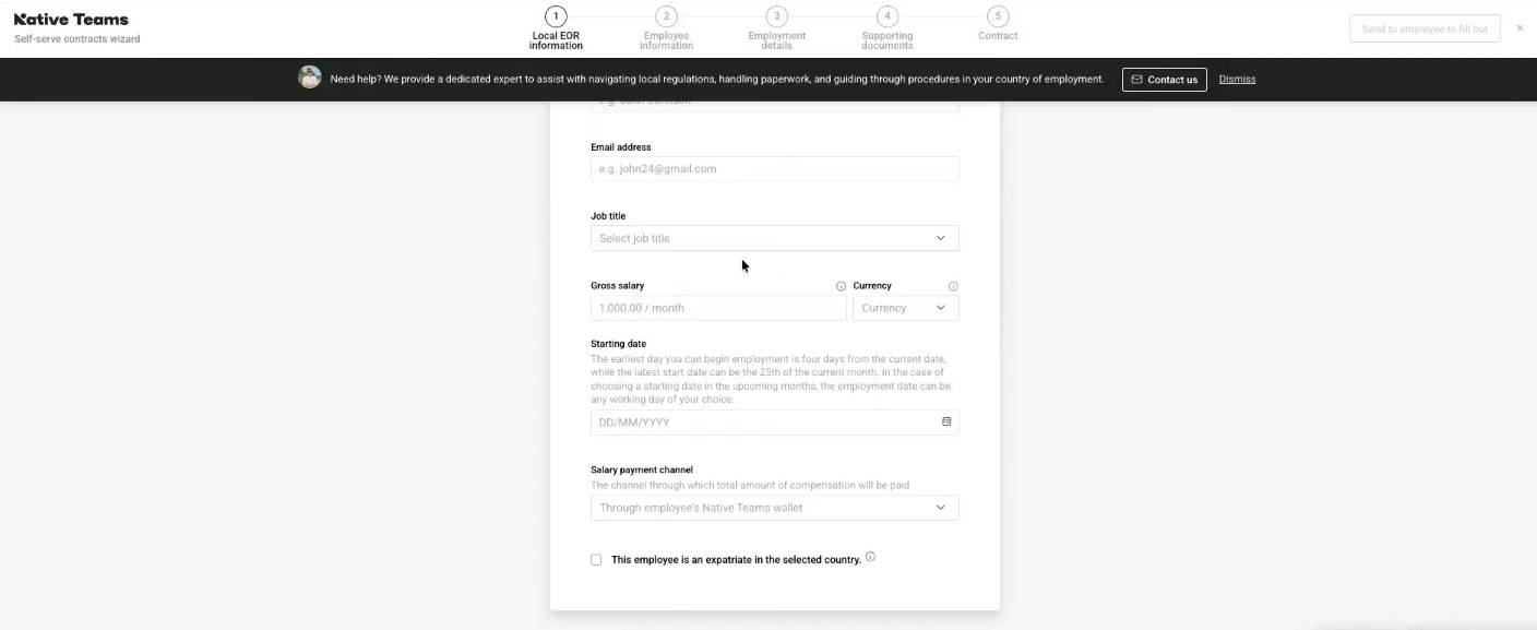 Native Teams EOR platform