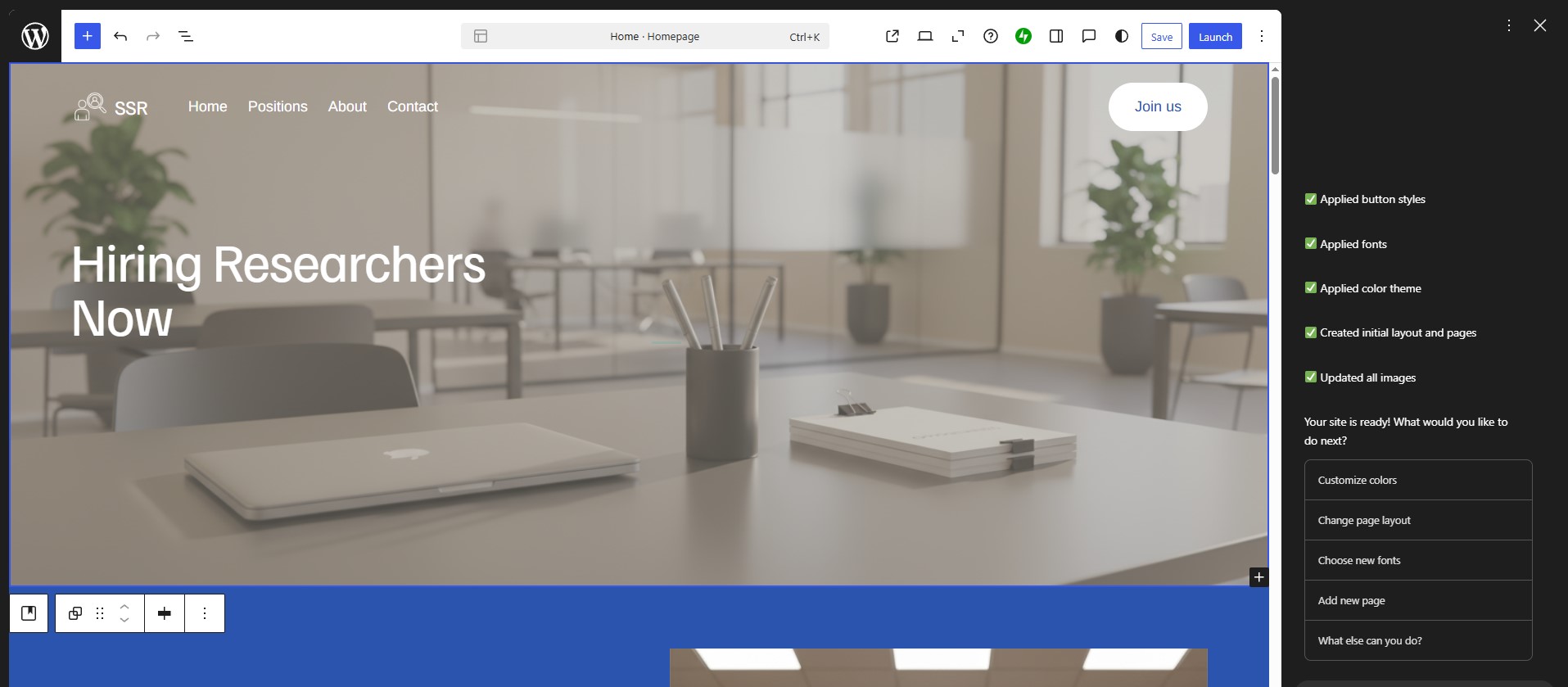Wordpress.com recruitment website builder