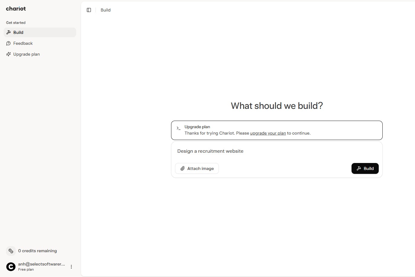 Chariot platform for creating recruitment website