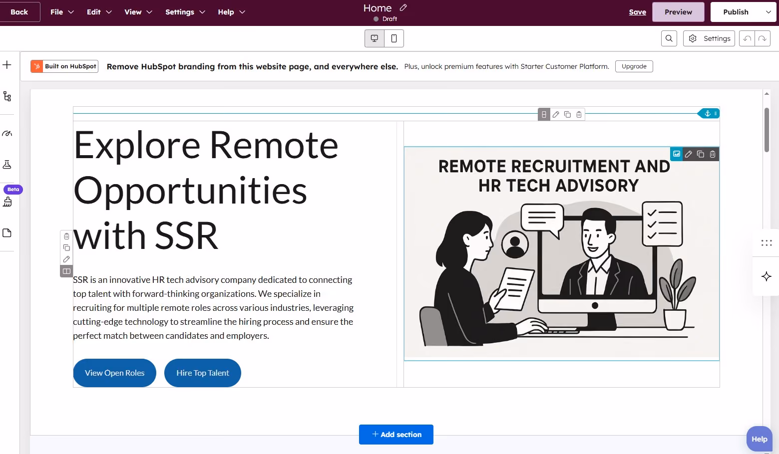 Hubspot CMS for building recruitment website