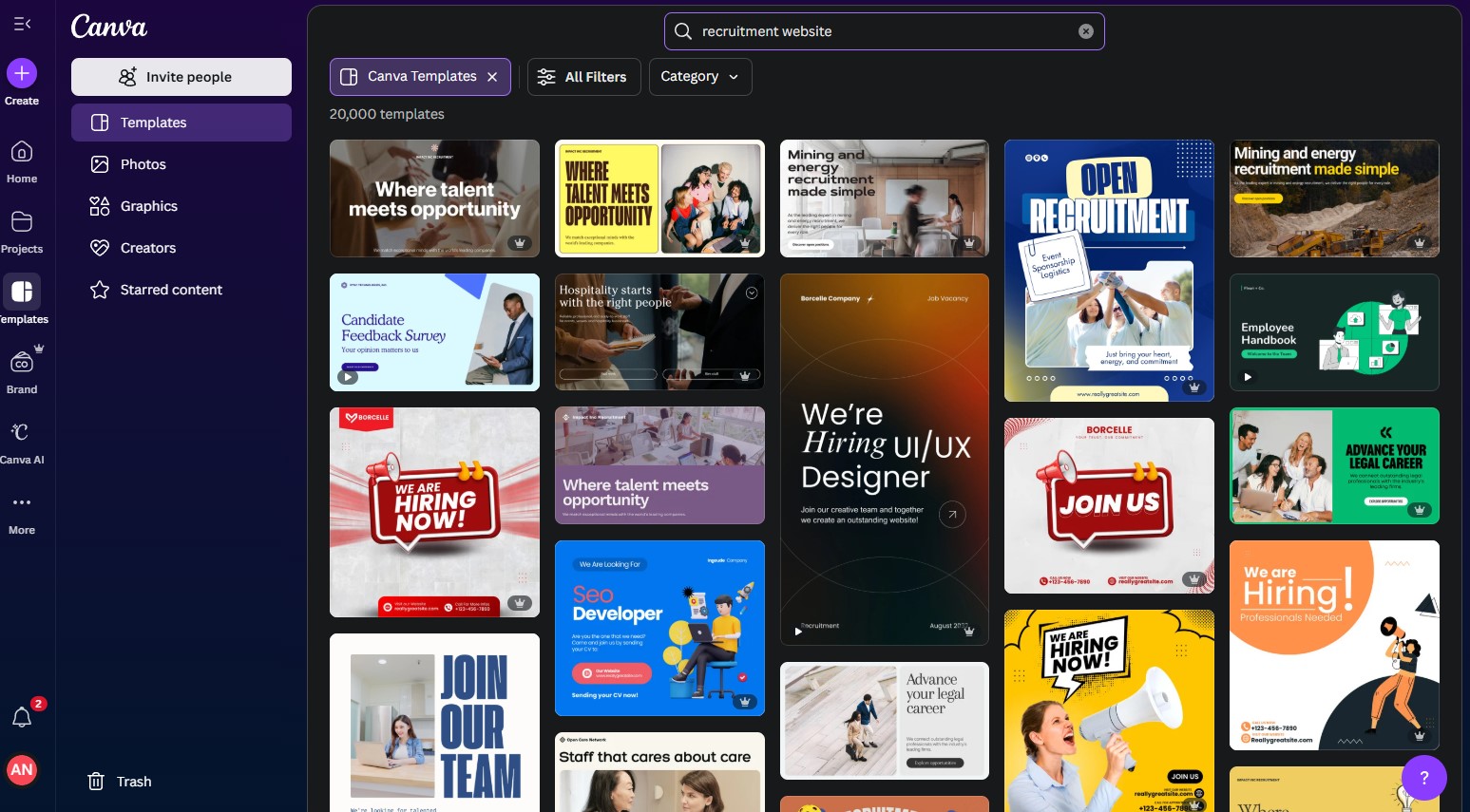 Canva for Visual First Recruiting Pages