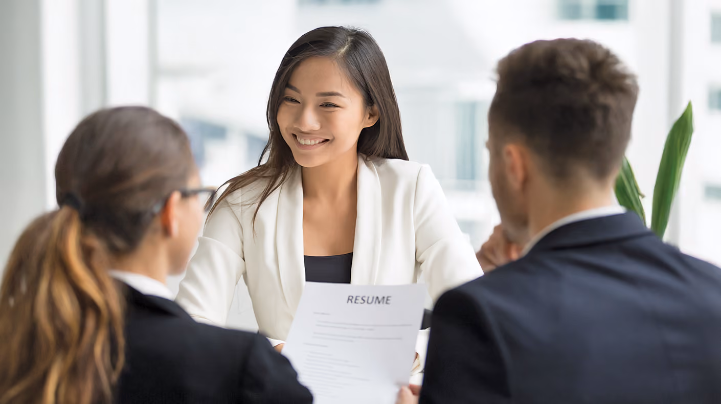 A hiring team interviewing a top candidate
