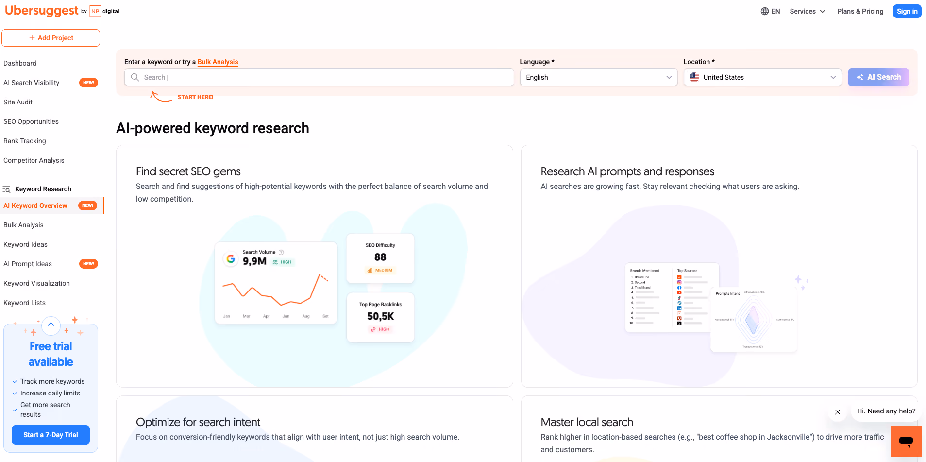 ubersuggest seo dashboard