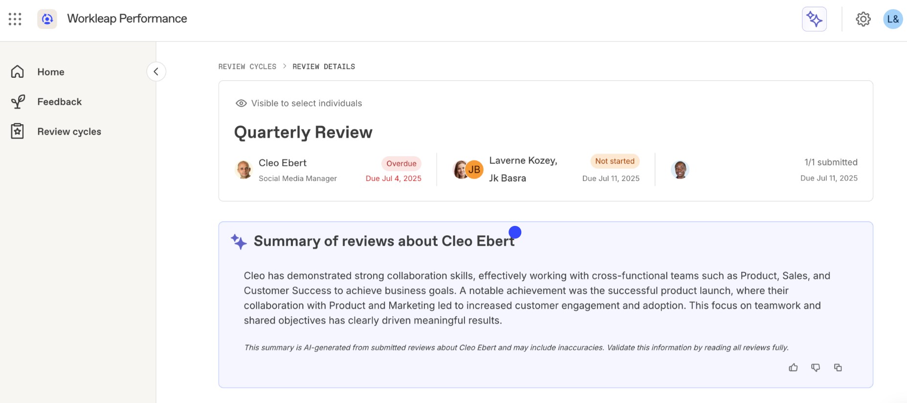 Workleap performance management software