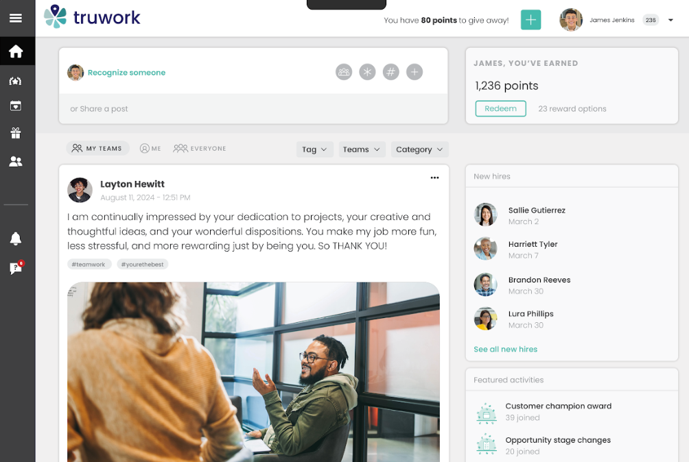 Screenshot of Cooleaf recognition feature