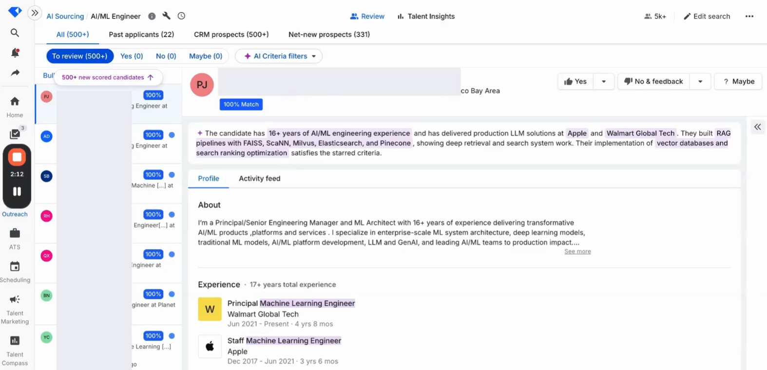 Gem AI sourcing performance improvements