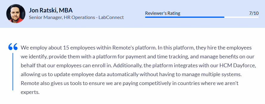 Remote user review