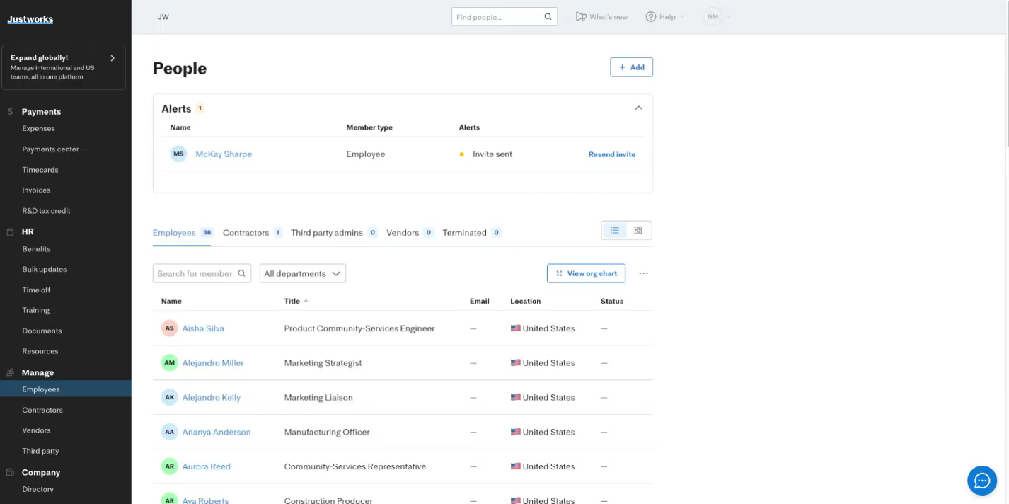 Justworks EOR platform