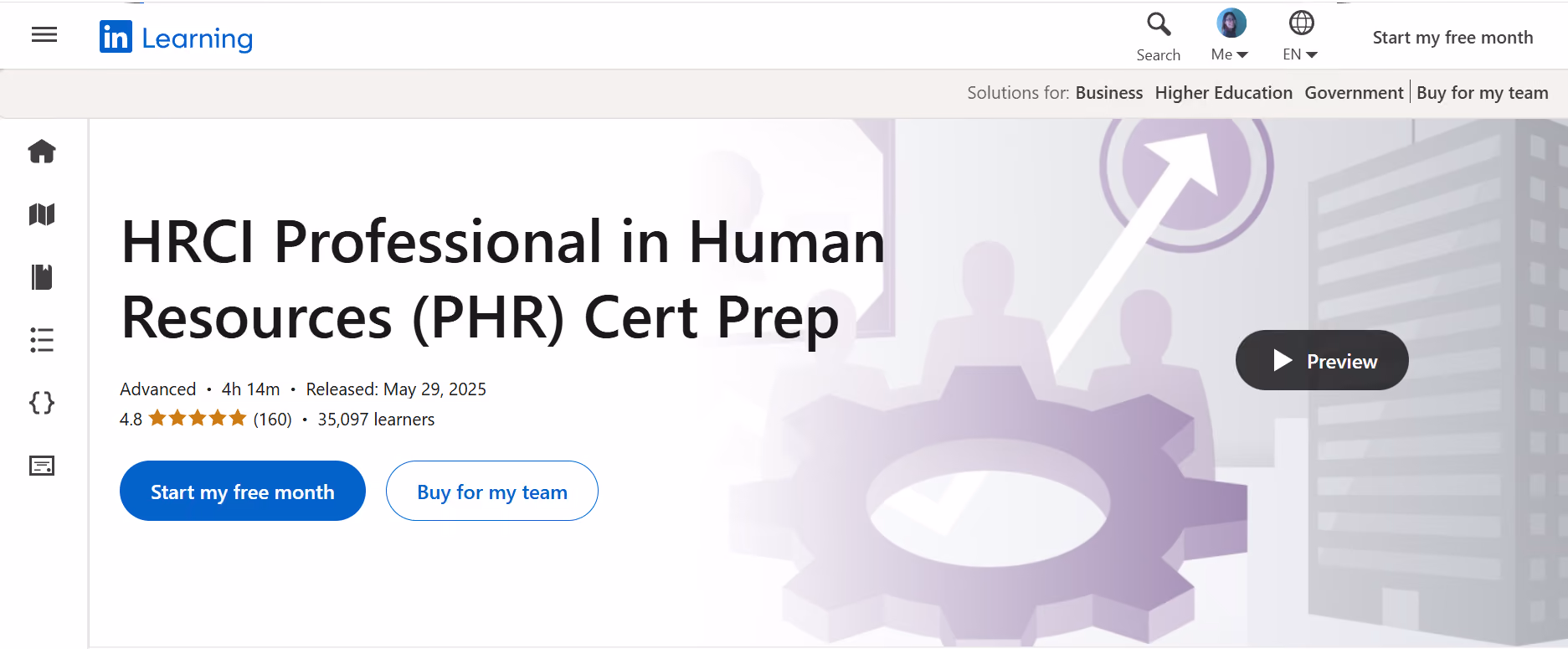 HRCI Professional in Human Resources (PHR) Cert Prep on LinkedIn Learning