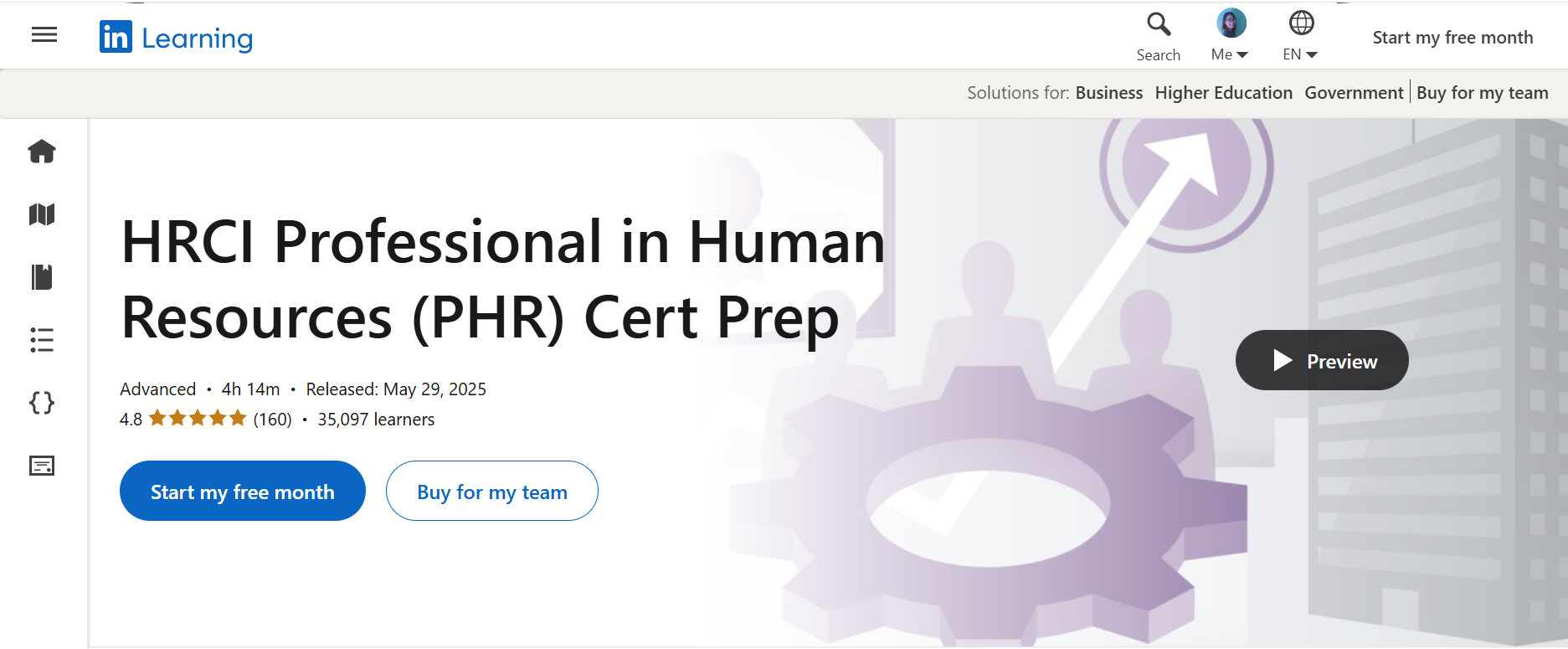 HRCI Professional in Human Resources (PHR) Cert Prep on LinkedIn Learning