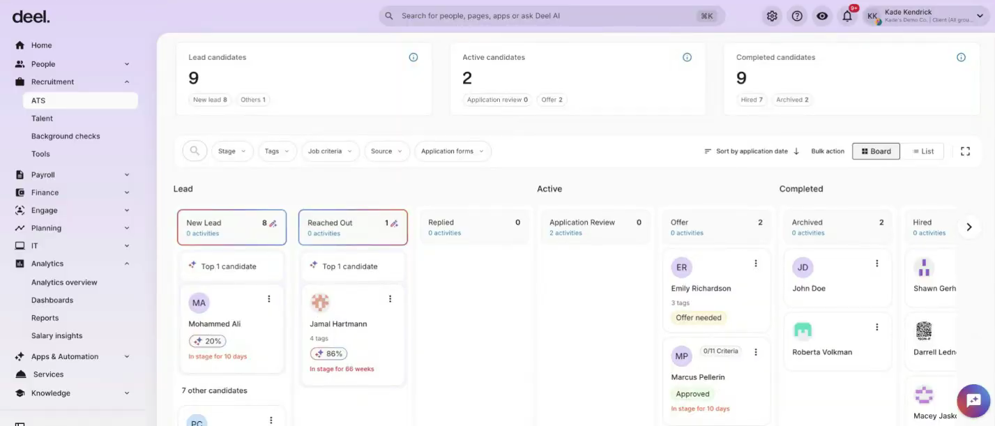 Deel ATS platform