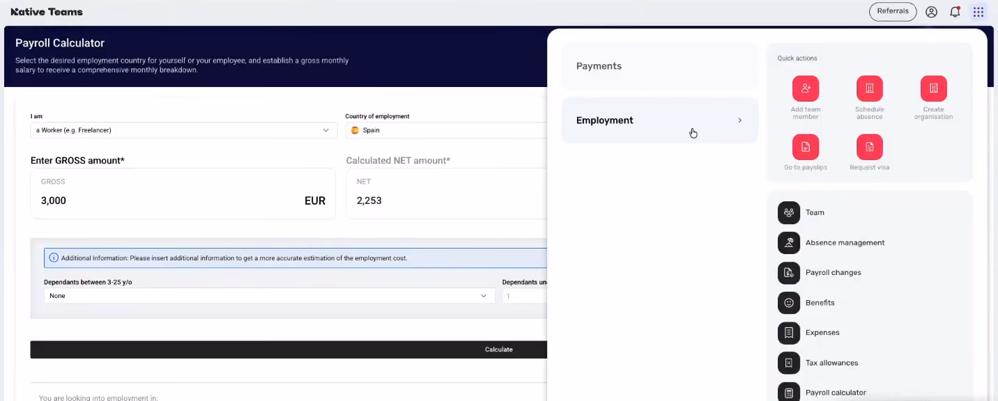 Native Teams EOR screenshot