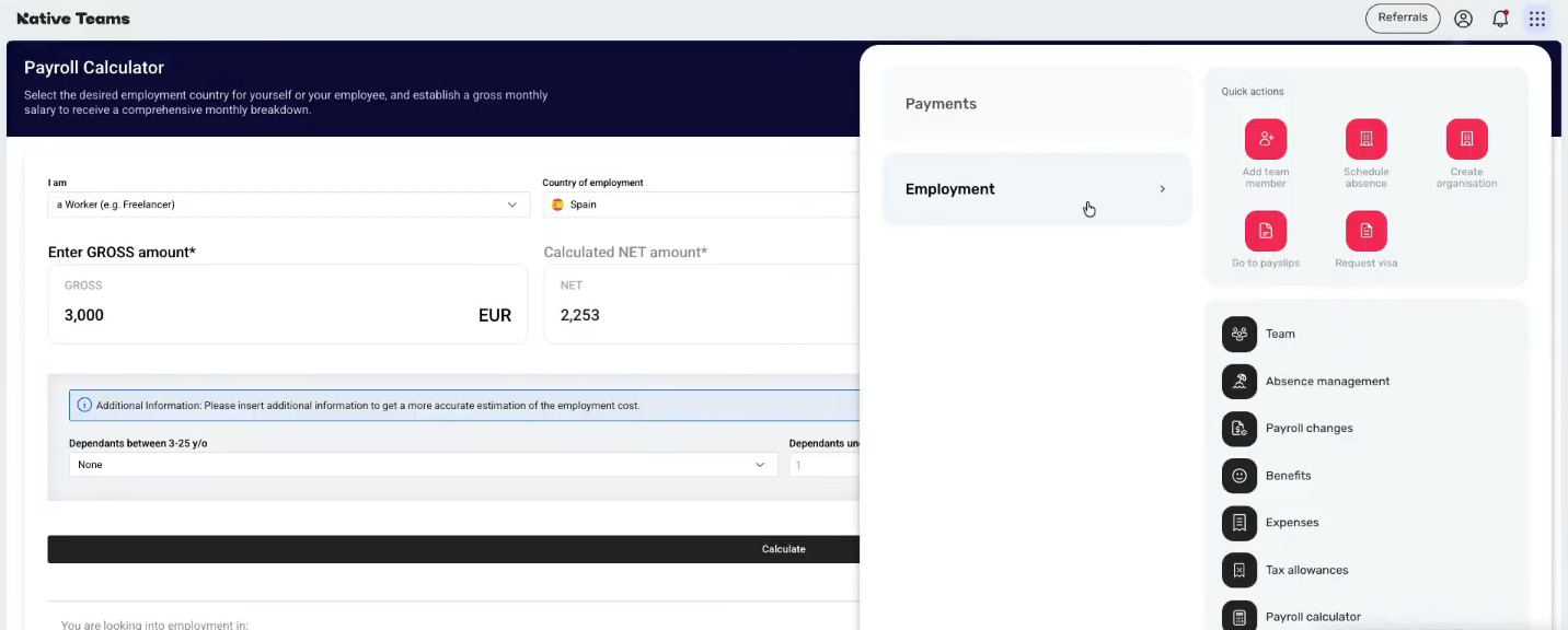 Native Teams EOR screenshot